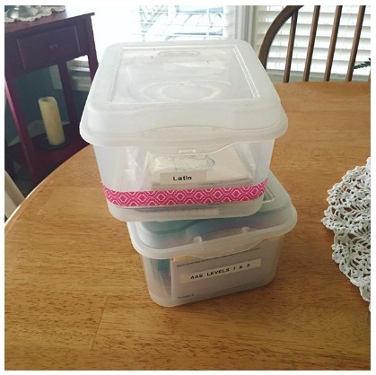Homeschool Spring Cleaning Sterilite Containers